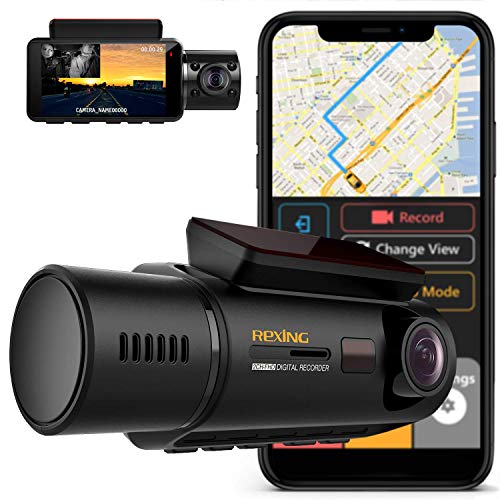 REXING Rexing V3 Dual Camera Dash Cam: Full HD 1080p, WiFi & GPS for Ultimate Car Security