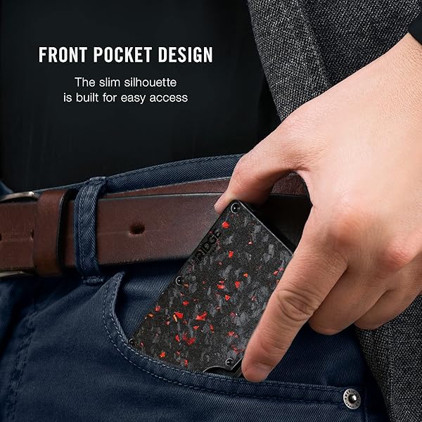 Ridge Wallets for Men Slim Minimalist Front Pocket RFID Card Holder Wallet Forged Ember - Image 5