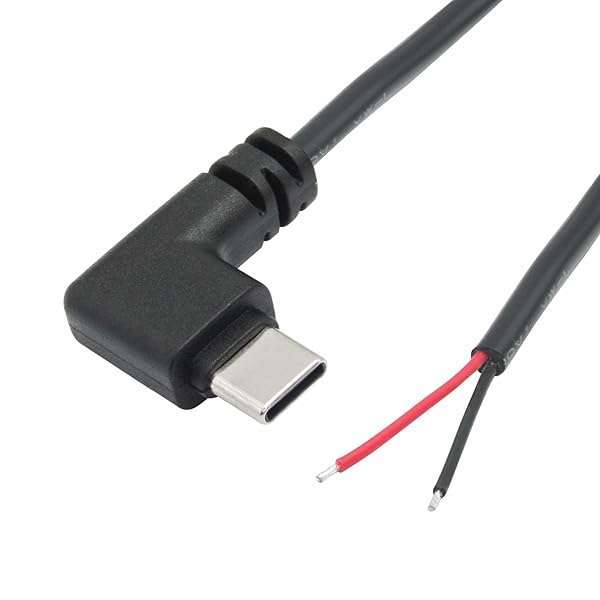 Right Angle USB C to 2 Pin Bare Wire Open End Wire 2M/6FT, 90 Degree USB Type C Male Plug Pigtail Power Cable 22AWG 5V/3A, for USB C Equipment Installed or Replacement Repair DIY Cable(2Pcs) - Image 4