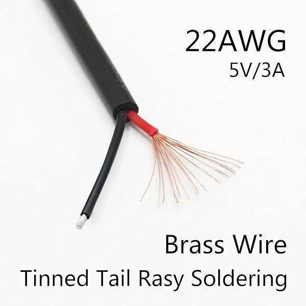 Right Angle USB C to 2 Pin Bare Wire Open End Wire 2M/6FT, 90 Degree USB Type C Male Plug Pigtail Power Cable 22AWG 5V/3A, for USB C Equipment Installed or Replacement Repair DIY Cable(2Pcs) - Image 6