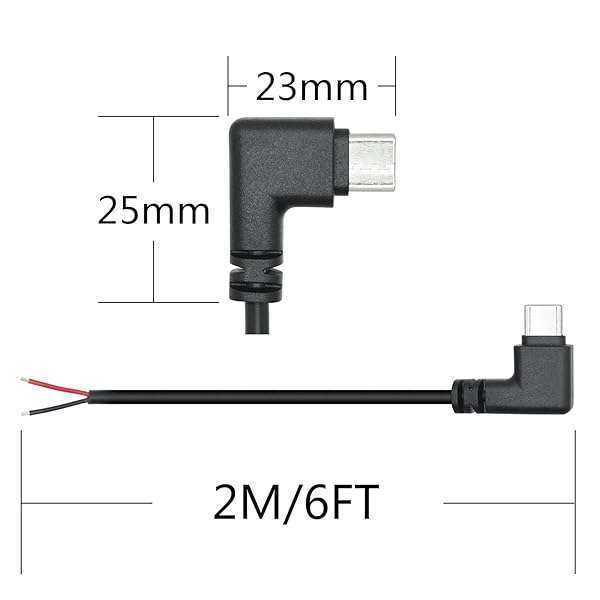 Right Angle USB C to 2 Pin Bare Wire Open End Wire 2M/6FT, 90 Degree USB Type C Male Plug Pigtail Power Cable 22AWG 5V/3A, for USB C Equipment Installed or Replacement Repair DIY Cable(2Pcs) - Image 8