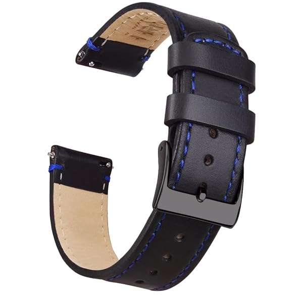 Ritche 20mm Vintage Leather Watch Band - Quick Release Genuine Strap for Omega & Swatch | Perfect Valentine's & Christmas Gifts