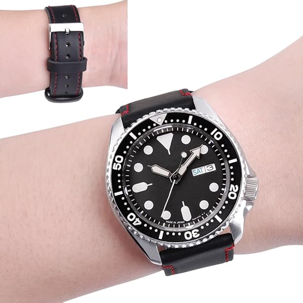 Ritche Christmas Gift 18mm Classic Genuine Leather Watch Band Quick Release Vintage Strap for Men and Women Perfect for White Elephant Gifts - Image 4