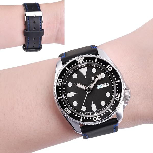 Ritche Christmas Gift 24mm Classic Genuine Leather Watch Band Quick Release Vintage Strap for Men and Women Perfect for White Elephant Gifts - Image 4