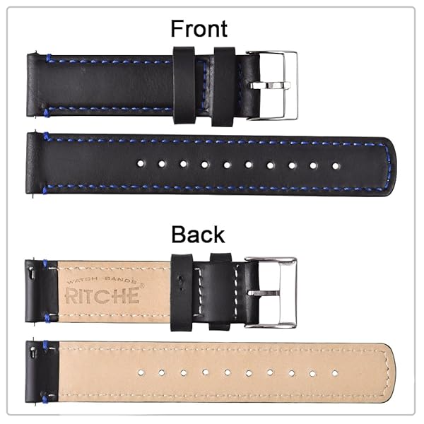 Ritche Christmas Gift 24mm Classic Genuine Leather Watch Band Quick Release Vintage Strap for Men and Women Perfect for White Elephant Gifts - Image 6
