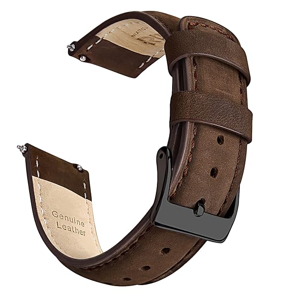 Ritche 22mm Genuine Leather Watch Band Classic Vintage Quick Release Saddle Brown Strap Perfect for Gifts and Stocking Stuffers