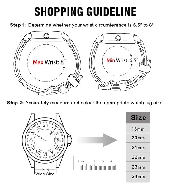 Ritche 22mm Genuine Black Leather Watch Band Classic Vintage Quick Release Top Grain Strap Perfect for Gifts and Father's Day - Image 7