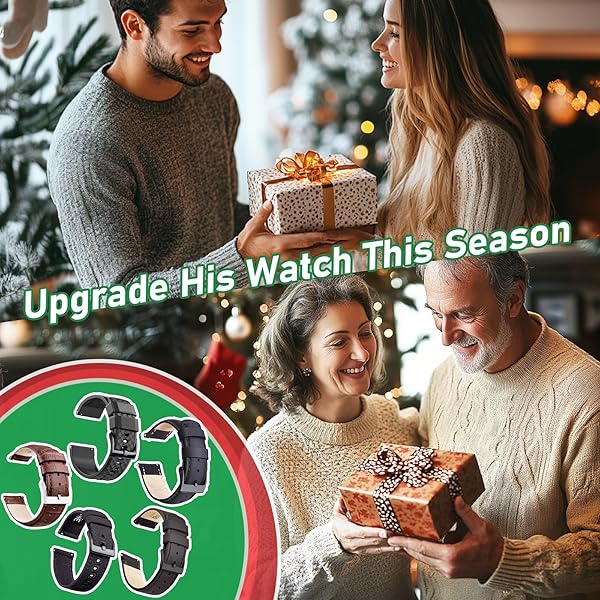 Ritche 22mm Genuine Black Leather Watch Band Classic Vintage Quick Release Top Grain Strap Perfect for Gifts and Father's Day - Image 8