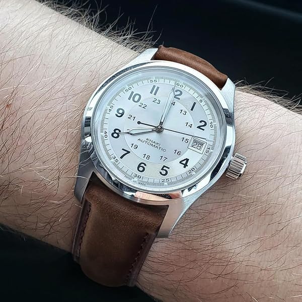 Ritche Classic Vintage 20mm Leather Watch Band for Galaxy Watch 6 Omega Swatch Quick Release Saddle Brown Gift for Men Father's Day - Image 4