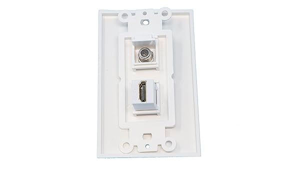 RiteAV Cable TV Coax and HDMI Wall Plate Decorative Type White for Easy Installation and Clean Look - Image 2