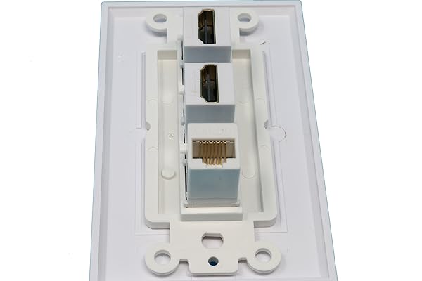 RiteAV Decorative Wall Plate with 2 HDMI and 1 Cat5e Ethernet Port in White - Image 6
