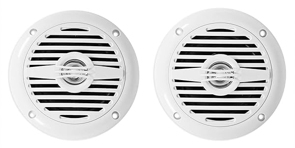 "Rockville MS40W White 4" Marine Boat Speakers - 200 Watt Compact & Powerful Sound"