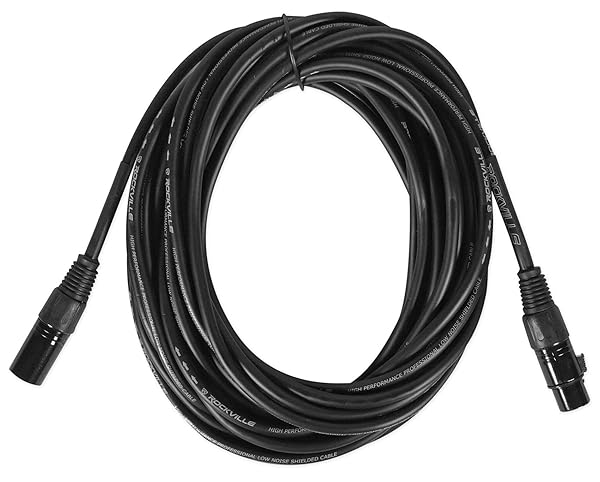 Rockville RCXFM30E-B 30ft XLR Mic Cable - 100% Copper, Female to Male, Black