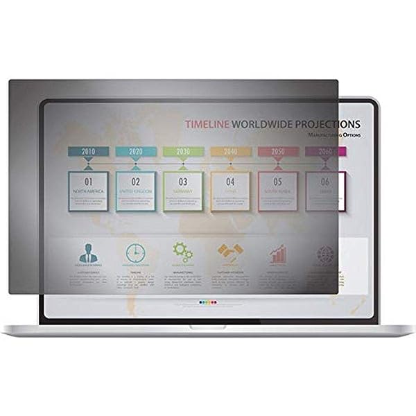 Rocstor "Rocstor PrivacyView 15.6" Widescreen Laptop Privacy Filter - Unframed Black for Enhanced Security"