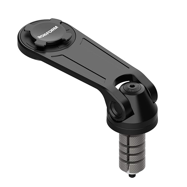 Rokform Pro Series Motorcycle Stem Phone Mount for Sport Bikes 12-24mm Quad Tab Twist Lock and Magnet Black