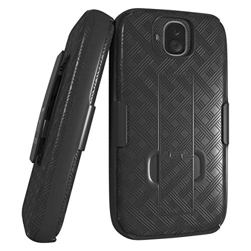 Rome Tech Holster Case with Belt Clip for Kyocera DuraForce Pro E6800 E6810 Slim Heavy Duty Shell Rugged Phone Cover with Kickstand Black