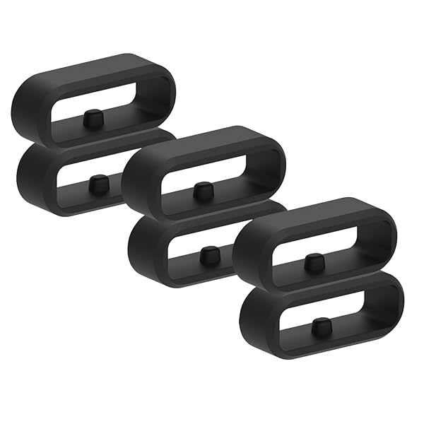 RuenTech 6-Pack Band Keeper Compatible with Disney Magic Band+ 2.0, Silicone Fastener Rings Security Loop Holder Clips (Black-6pcs)