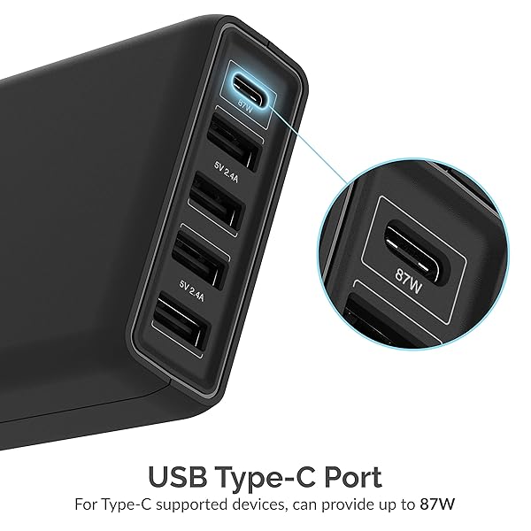 Buy SABRENT 114W 5-Port USB A & Type C PD Smart Charger - Fast Charging Station (AX-LPD5) - Image 4