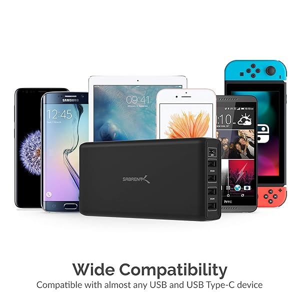 Buy SABRENT 114W 5-Port USB A & Type C PD Smart Charger - Fast Charging Station (AX-LPD5) - Image 9