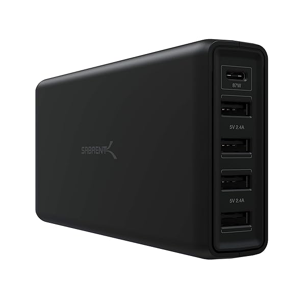 Buy SABRENT 114W 5-Port USB A & Type C PD Smart Charger - Fast Charging Station (AX-LPD5) - Image 2