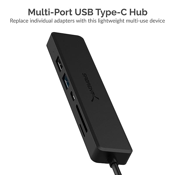 SABRENT Multi-Port USB Type-C Hub: 4K HDMI, 60W Power Delivery, USB 3.0/2.0, SD/microSD Reader - Enhance Your Connectivity! - Image 4