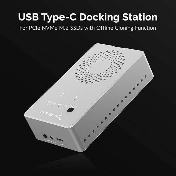 Buy SABRENT Tool-Free USB Type C Dual Docking Station for PCIe NVMe SSDs - Offline Cloning Function (EC-SSD2) - Image 3