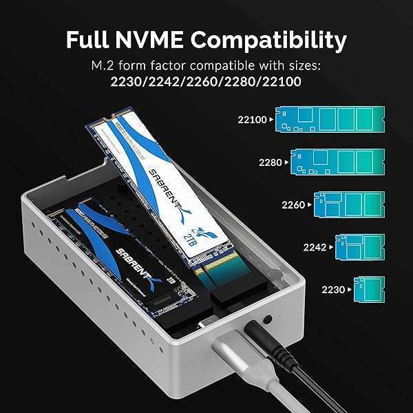 Buy SABRENT Tool-Free USB Type C Dual Docking Station for PCIe NVMe SSDs - Offline Cloning Function (EC-SSD2) - Image 8