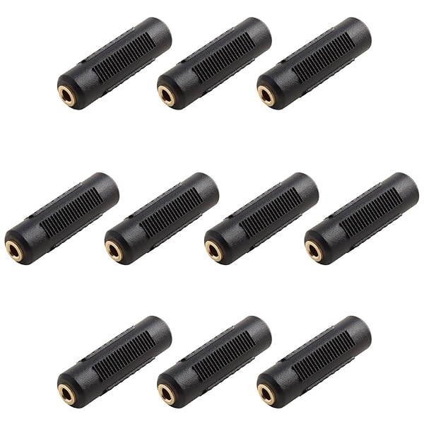 SAISN 3.5mm Stereo Jack Adapter - Gold Plated Female to Female Couplers (Pack of 10) for Superior Audio Connection