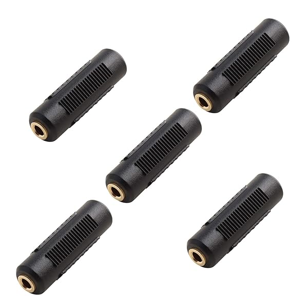 SAISN 3.5mm Stereo Jack Adapter - Gold Plated Female Coupler (Pack of 5) for High-Quality Audio Connection