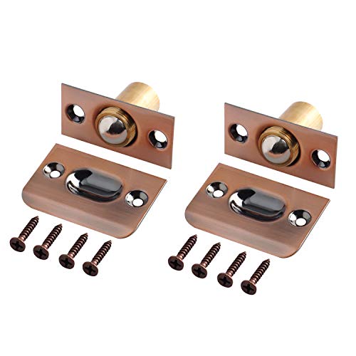 SAISN Adjustable Ball Catch Door Hardware for Closet and French Doors Pack of 2 Red Patina Cabinet Latch