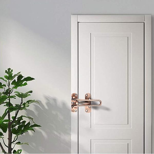 SAISN Door Reinforcement Lock Latch Swing Bar Lock for Home Security Front Door Locks for Kids Thicken Solid Aluminium Alloy (Silver, 2 Pack) - Image 5