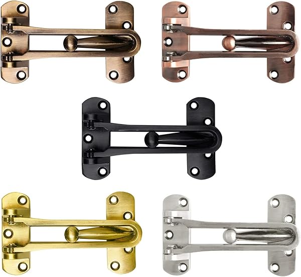 SAISN Door Reinforcement Lock Latch Swing Bar Lock for Home Security Front Door Locks for Kids Thicken Solid Aluminium Alloy (Silver, 2 Pack) - Image 7