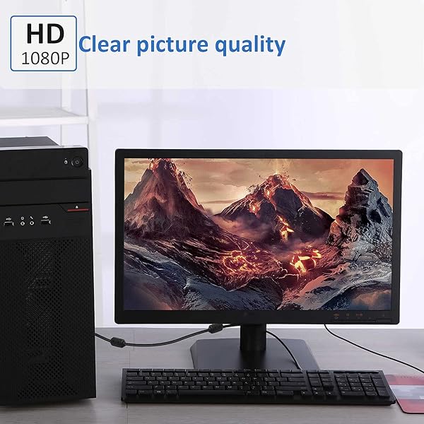 SAISN VGA to VGA Video Cable Male to Male 15 Pin Full HD 1080P Black Cord for TV Computer Projector 1.5 Feet - Image 4