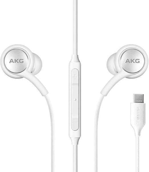 Original Samsung AKG USB Type C Earbuds for Galaxy S23 Ultra, A53 5G, S22, S21 FE - Braided with Velvet Pouch - White - Image 7