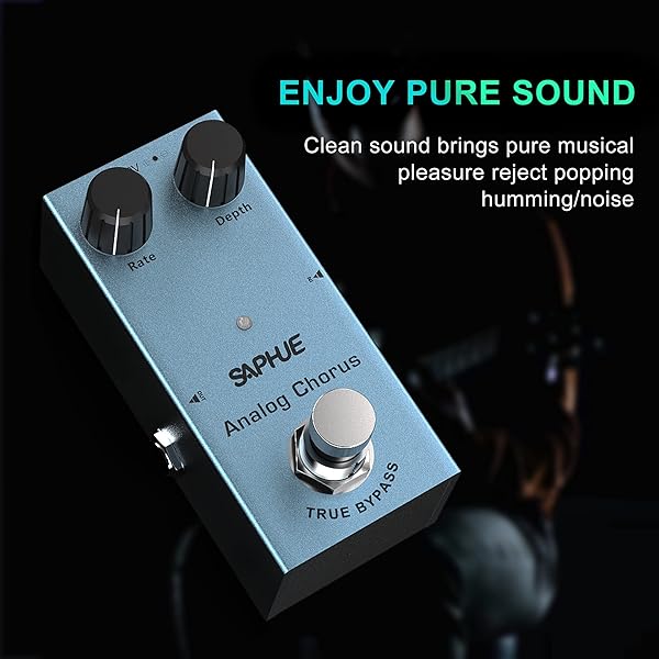 SAPHUE Analog Chorus Guitar Pedal - Mini True Bypass Effects with Rate/Depth Knob & Steel Shell for Electric Guitar - Image 4