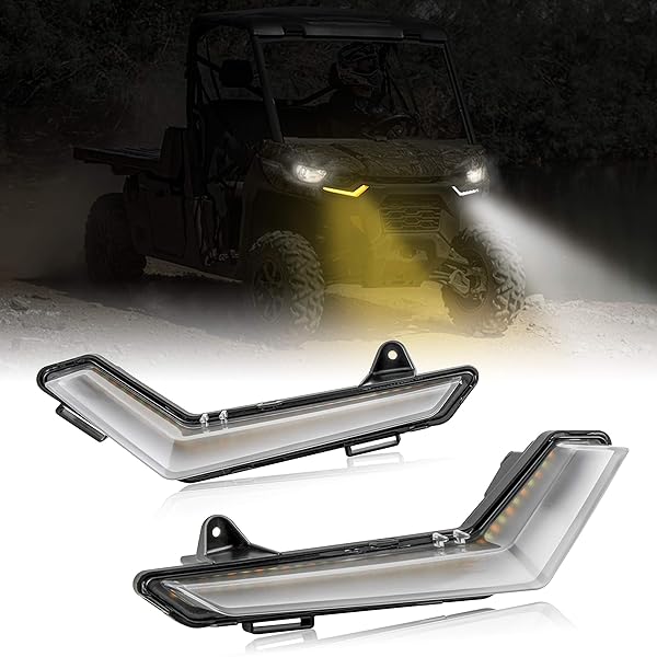 SAUTVS LED Turn Signal Fang Lights for Can Am Defender & Commander 2020+ | DRL Daytime Running Lights (2PCS)