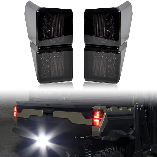 SAUTVS Ranger XP 1000 Taillights Smoked Black LED Tail Lights for Polaris Ranger 1000 XP CREW 2018 to 2025 Accessories 2PCS