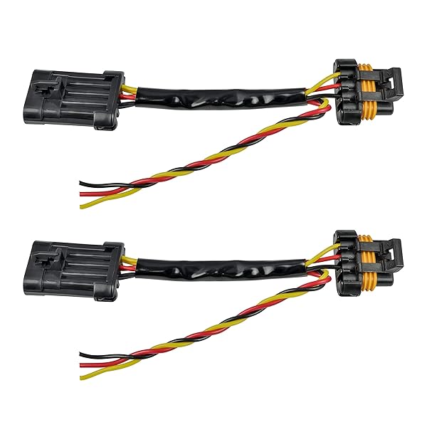SAUTVS 3-Wire Power Harness for Polaris RZR XP 1000/900 Turbo - Tail, Whip, Brake & License Plate Light Accessories (2PCS)