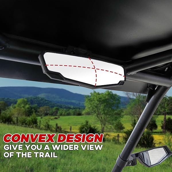 SAUTVS Premium Rear View Mirror for RZR PRO XP/R PRO R/S 2020-2025 | Convex Center Mirror for Polaris RZR XP 1000 2024-2025 - Image 4