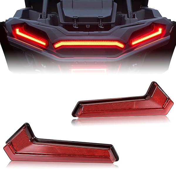 SAUTVS SAUTVS UTV Tail Lights for Polaris RZR XP 1000/Turbo & Sportsman 2018-2023 - Red LED Rear Lamps (2PCS) Accessories