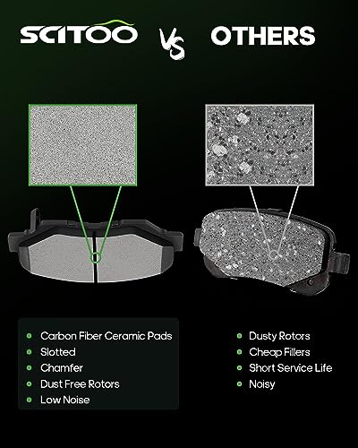 SCITOO Ceramic Brake Pads Kit for 2008-2012 Honda Accord - 8pcs Front & Rear Replacement - Image 3