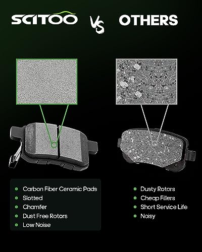 SCITOO Ceramic Brake Pads Kit for 2008-2012 Honda Accord - 8pcs Front & Rear Replacement - Image 4