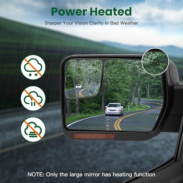 SCITOO Driver Side Mirror for 2004-2014 Ford F150 - Heated, Power, Turn Signal, Puddle Light, Manual Folding - Image 5