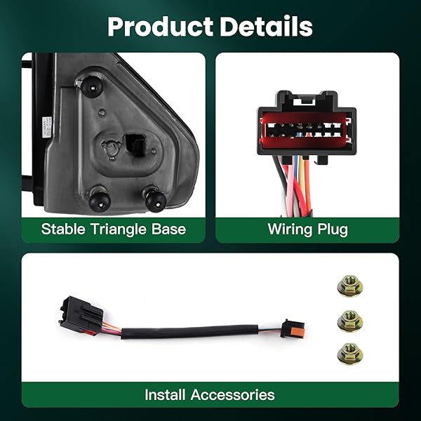 SCITOO Right Passenger Side Rear View Mirror for 2004-2014 Ford F150 - Power Heated, LED Turn Signal & Puddle Light - Image 6