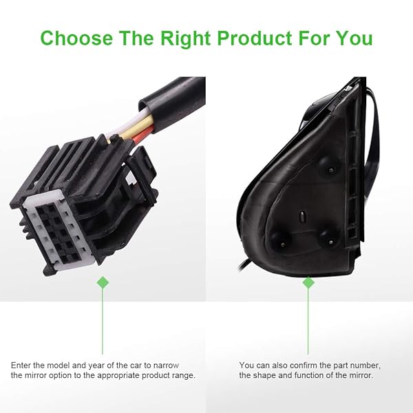 SCITOO Passenger Side Mirror for 2007-2013 Chevy Avalanche, Suburban & GMC Yukon - Power Heated, Black GM1321325 - Image 7