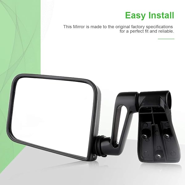 SCITOO Side View Mirrors for Jeep Wrangler 1987-2002 | Manual Folding, No Heated, Compatible with Half Door Models - Image 5
