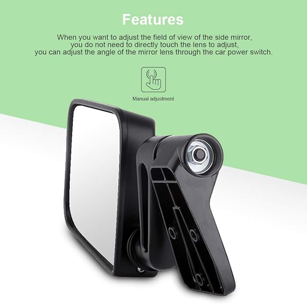 SCITOO Side View Mirrors for Jeep Wrangler 1987-2002 | Manual Folding, No Heated, Compatible with Half Door Models - Image 6