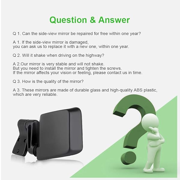 SCITOO Side View Mirrors for Jeep Wrangler 1987-2002 | Manual Folding, No Heated, Compatible with Half Door Models - Image 9