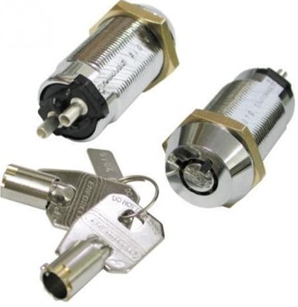 Seco-Larm SECO-LARM SS-090-2H1 Tubular Key Lock Switch: SPST, 2A @ 12VDC, Removable Key, ON/OFF Control