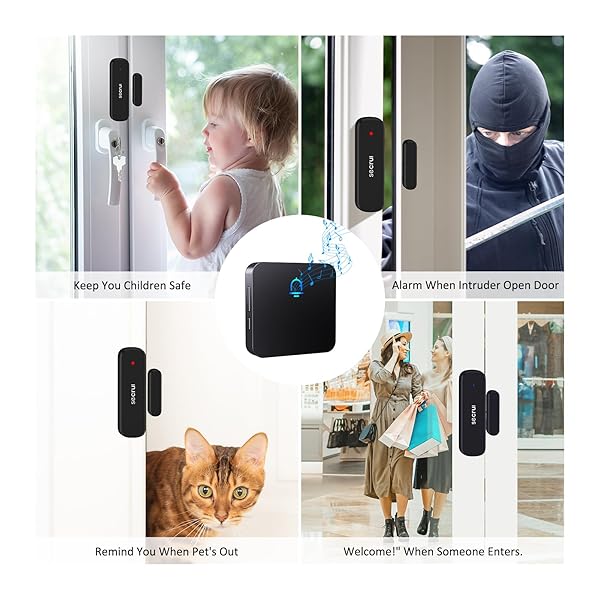 SECRUI Door Chime, Wireless Door Chimes When Door Open Entry for Business Home Office Store Door Ringer Alert Buzzer Alarm Door Ringer for Opening - Image 5